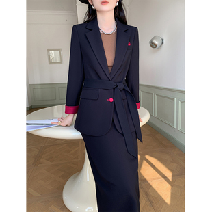 高级感西装套裙女气质2026新款秋冬季高端面试职业通勤西服套装女