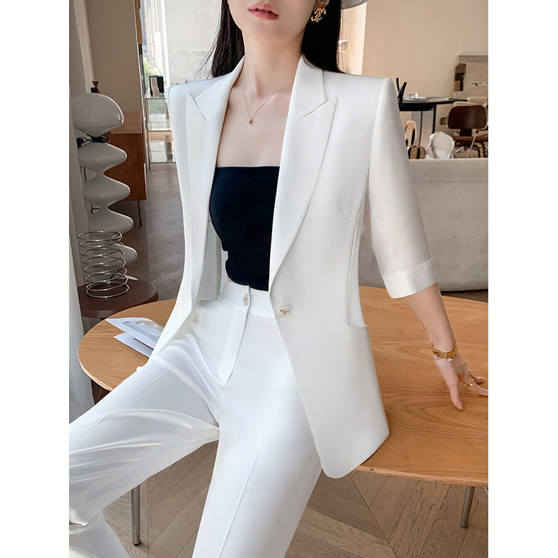 时尚西装套装女2026夏新款百搭显瘦修身通勤OL气质高级感职业西服