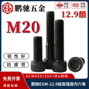鹏驰EGM12.9级35CrMo高强度内六角杯头螺丝钉螺栓M20*30*300*450