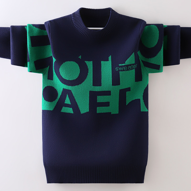 男童毛衣字母儿童韩版中大童男孩2025新款秋冬加绒加厚宝宝针织衫,童装/婴儿装/亲子装,毛衣/针织衫,淘宝优惠券,粉丝福利购,淘宝优惠卷