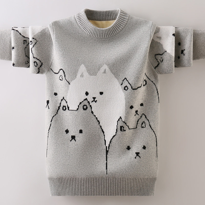 男童毛衣动物儿童线衣中大童冬季加绒加厚男孩宝宝纯棉针织衫洋气,童装/婴儿装/亲子装,毛衣/针织衫,淘宝优惠券,粉丝福利购,淘宝优惠卷