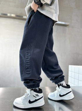 2025新款男童裤子儿童运动休闲裤宝宝秋冬季加绒加厚大童男孩长裤