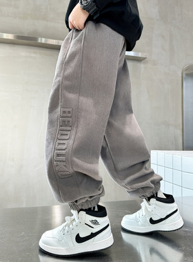 2025新款男童裤子儿童运动休闲裤秋冬加绒加厚宝宝中大童男孩长裤