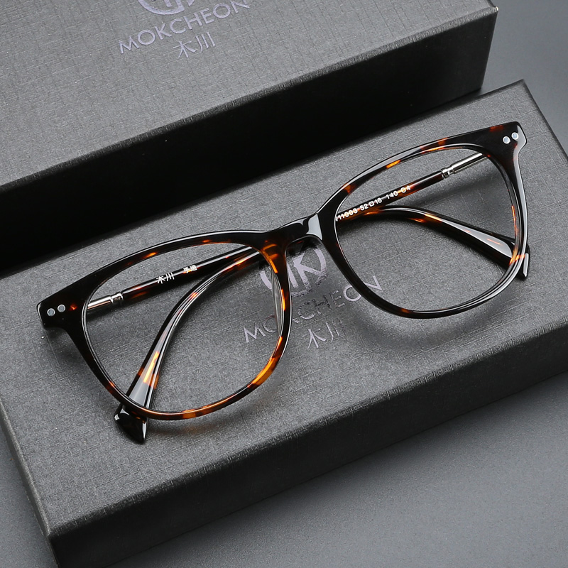 木川玳瑁色眼镜框专业配度数