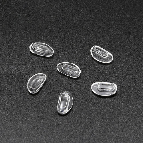 眼镜配件卡式鼻托透明硅胶防滑减压卡扣嵌入式柔软托叶分左右鼻垫