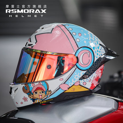 MOTORAX摩雷士官方R50S航海王摩托车头盔女全盔男乔巴粉色机车帽