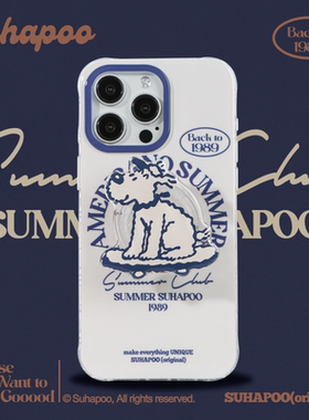 suhapoo壳内策展 灰蓝滑板丁丁狗手机壳iPhone17promax苹果15原创16ins风16pro14plus全包