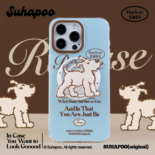 suhapoo壳内策展复古蓝丁丁狗手机壳iPhone17promax苹果16原创15ins风16pro14plus全包