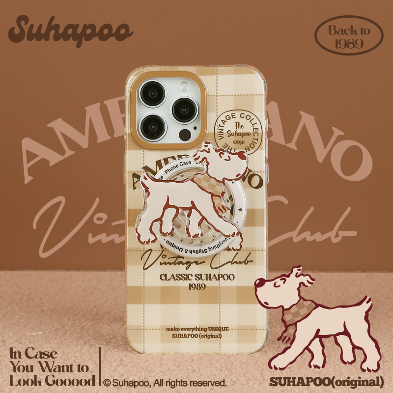 suhapoo壳内策展 暖暖围巾丁丁狗手机壳iPhone17promax苹果16原创15ins风16pro14plus全包