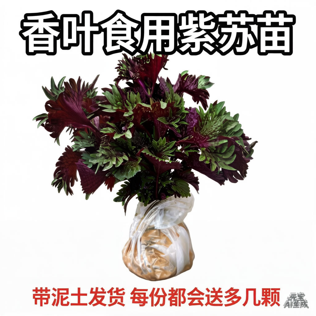 农家香叶紫苏苗新鲜带枝食用鸡冠皱叶紫苏香料配菜栽阳台浓香