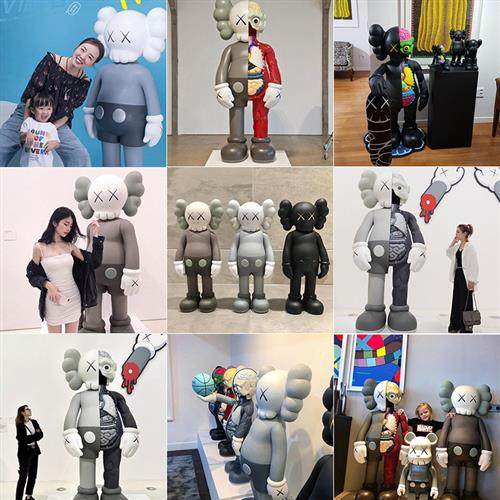 潮流kaws芝麻街玻璃钢户外商场网红店铺装饰卡通模型雕塑大型摆件