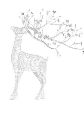 园林景观户外草坪小区动物抽象铁艺装饰不锈钢镂空梅花鹿雕塑摆件