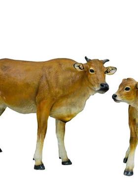 仿真黄牛雕塑室外大型假的装饰品草坪动物摆件玻璃钢摆设园林景观