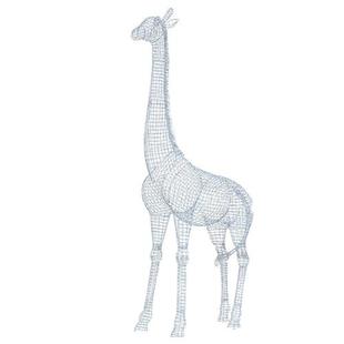 户外草坪大象不锈钢镂空长颈鹿雕塑钢丝线条网格鹿摆件售楼部定制