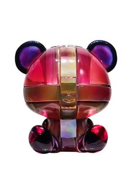 拼装色小熊雕塑透明树脂网红卡通摆件现代彩色水晶铂晶装饰品定制