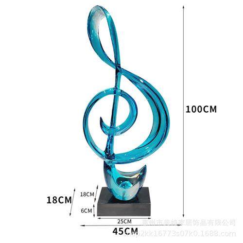 别墅家居透明树脂音符摆件乐器模型酒吧音乐台桌面雕塑艺术装饰品