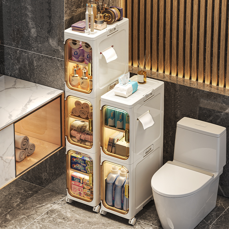 卫生间夹缝收纳柜可移动