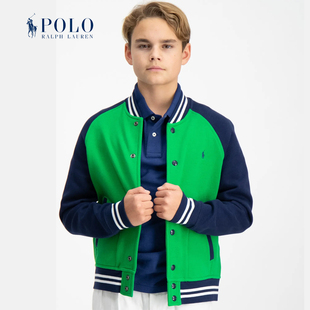 RALPH LAUREN拉夫劳伦夹克外套男女大童拼色棒球服校园风小马标
