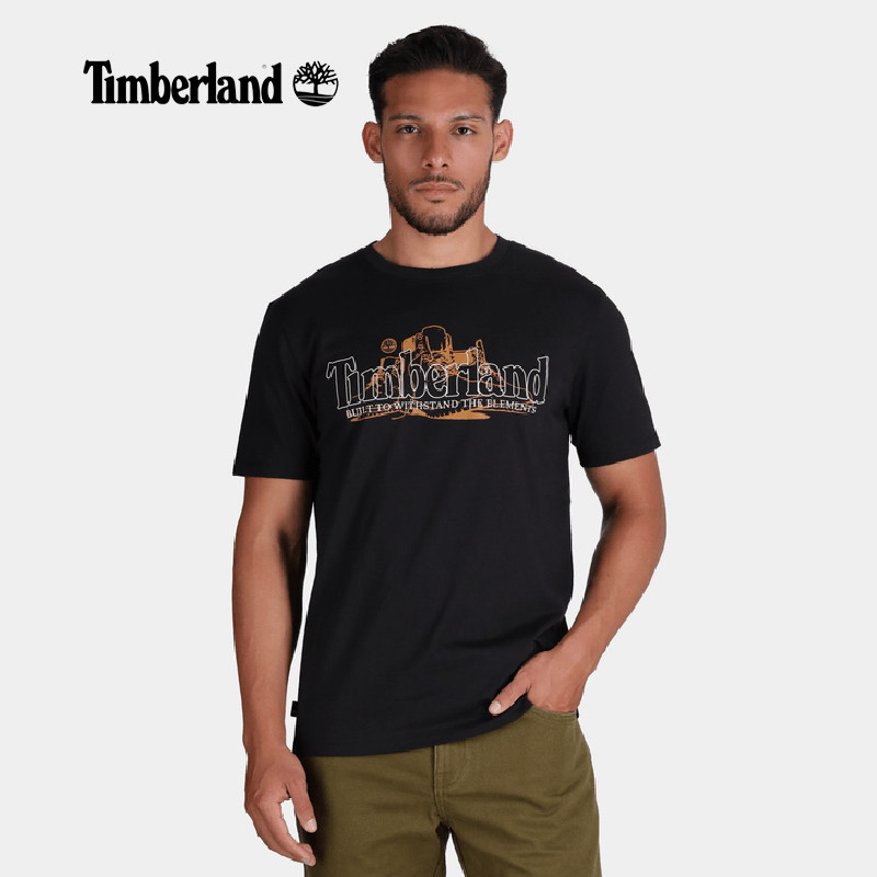 断码清仓】TIMBERLAND添柏岚短袖男圆领大黄靴印花透气T恤衫夏