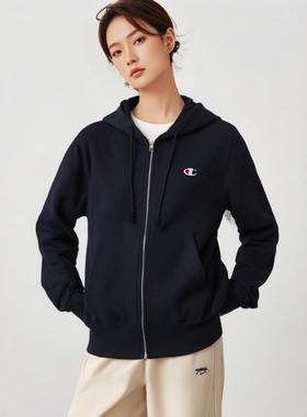 正品CHAMPION美版冠军卫衣女男情侣加绒时尚拉链开衫连帽外套潮牌