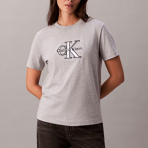 CK简约字母印花短袖T恤女