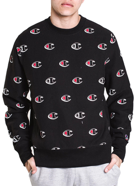 CHAMPION冠军秋冬男士立体Logo印花加绒休闲时尚情侣套头卫衣集货