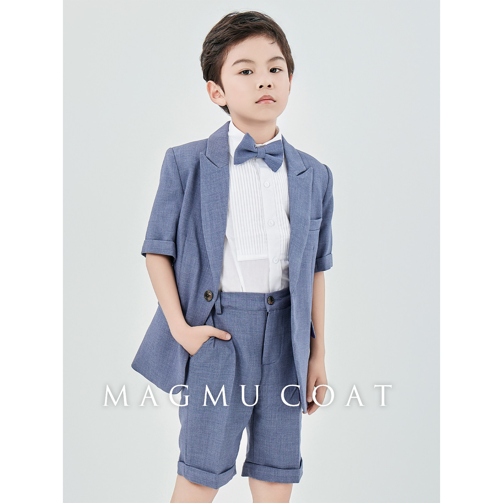 男童西装套装礼服儿童小主持人钢琴演出服秋冬花童高端走秀小西服