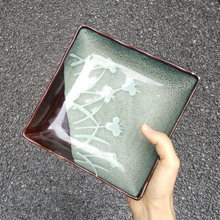 食魔师简约陶瓷餐具正方形盘子尾货清仓处理手绘家用早餐盘菜盘子