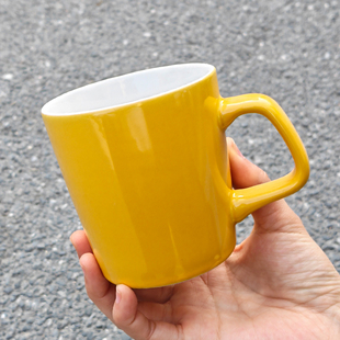 食魔师简约黄色陶瓷马克杯尾货清仓处理办公室咖啡杯家用杯 350ML