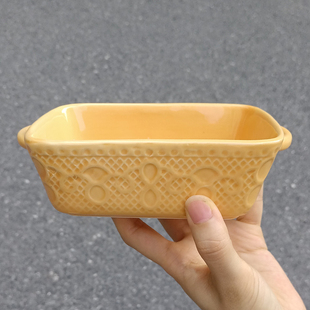 食魔师创意陶瓷双耳水果盘尾货清仓处理家用早餐办公室水果陶瓷盘