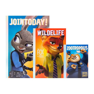 迪士尼疯狂动物城笔记本套装尼克小学生课堂日记本B5A5A6便携本子