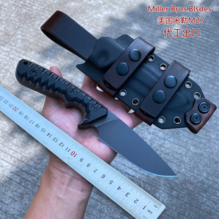 高硬度徒步刀户外生存随身小刀野外刀具DC53钢 米勒M27美国刀匠