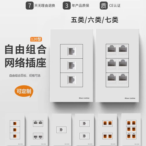 120型六类七类网络电脑光纤插座