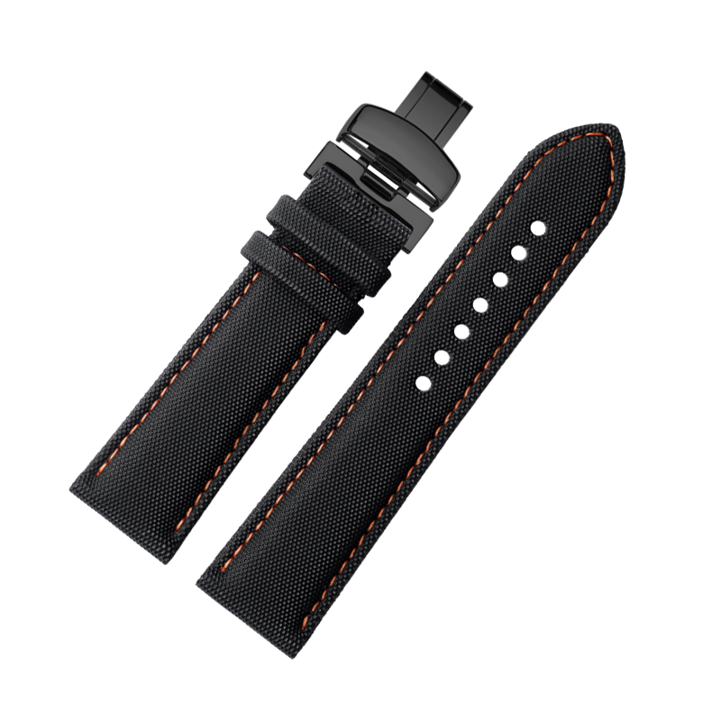 适配美度表带 碳纤维尼龙真皮指挥官M021/M025舵手运动 男21/22MM