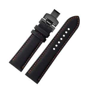 适配美度表带 碳纤维尼龙真皮指挥官M021/M025舵手运动 男21/22MM