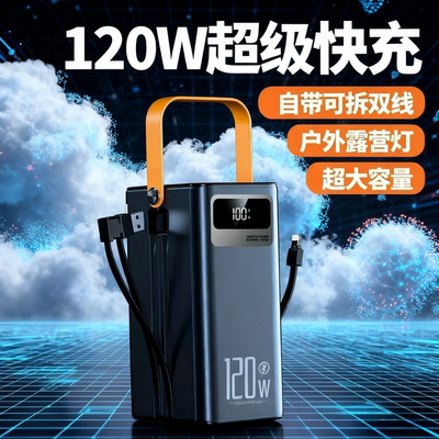 10万自带线超大容量超级快充电宝
