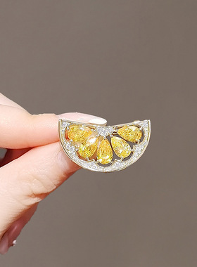 1奥莱品牌折店柜清捡胸针ets女配特斯扣撤仓漏轻奢柠檬outl饰