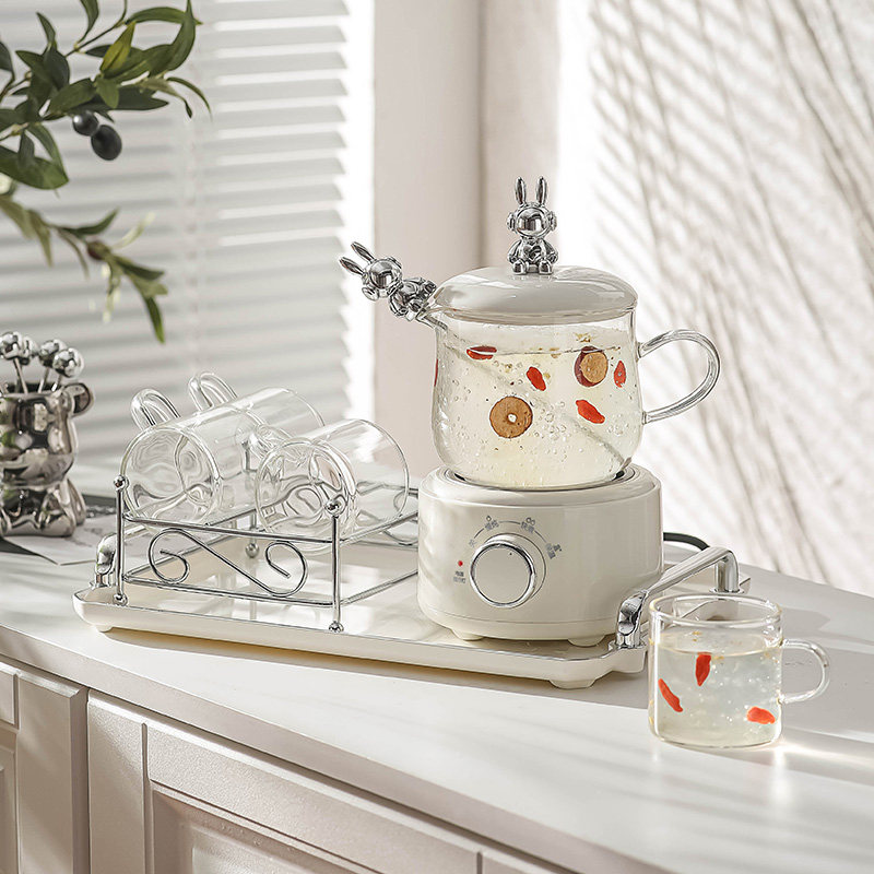 玻璃水杯子女新款2026高颜值耐高温泡茶水杯家用套装高级感轻奢