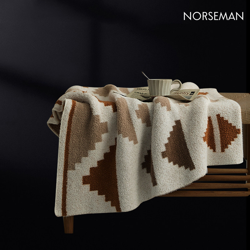 【奶咖拿铁】轻奢风毛毯午睡休毯半边绒北欧沙发盖毯空调床尾毯子