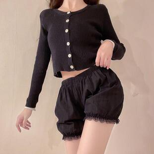 纯棉日系jk暗纹薄款南瓜裤洛丽塔女夏可外穿防走光灯笼打底安全裤