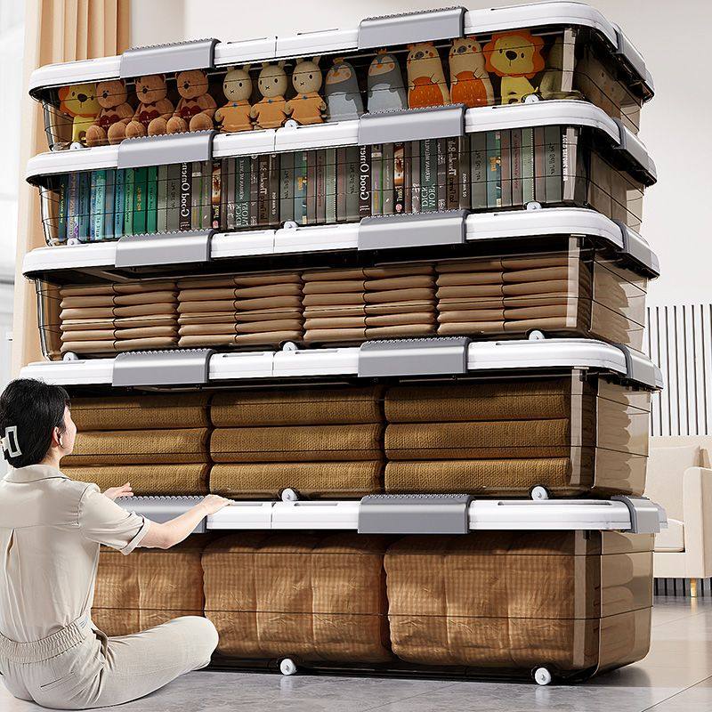 床底收纳箱扁平带滑轮家用整理箱抽屉式被子衣物储物箱床下收纳盒,收纳整理,毛绒玩具收纳桶/箱,淘宝优惠券,粉丝福利购,淘宝优惠卷