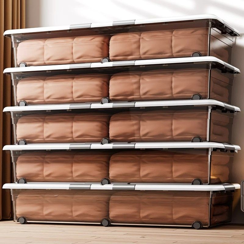 床底收纳箱带滑轮扁平放床下大容量超大周转箱整理储物抽拉收纳盒,收纳整理,毛绒玩具收纳桶/箱,淘宝优惠券,粉丝福利购,淘宝优惠卷