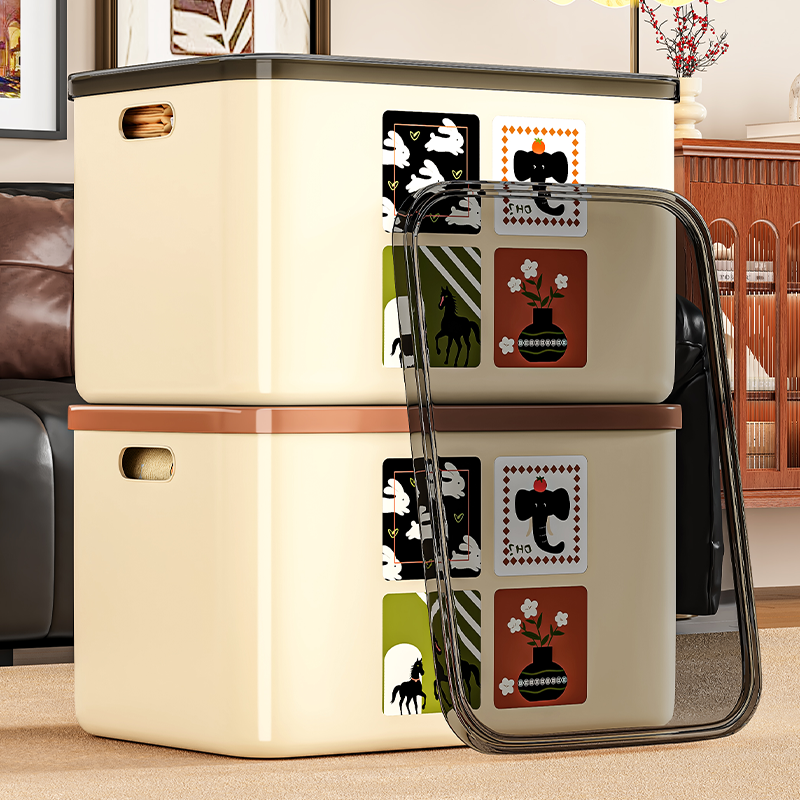 中古风收纳箱零食玩具衣服杂物