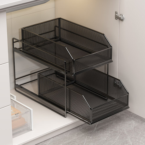 卫生间抽拉式下水槽置物架