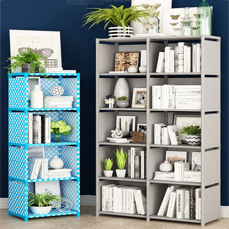 简易多层组装书架儿童自由组合多功能储物整理收纳书柜diy置物架