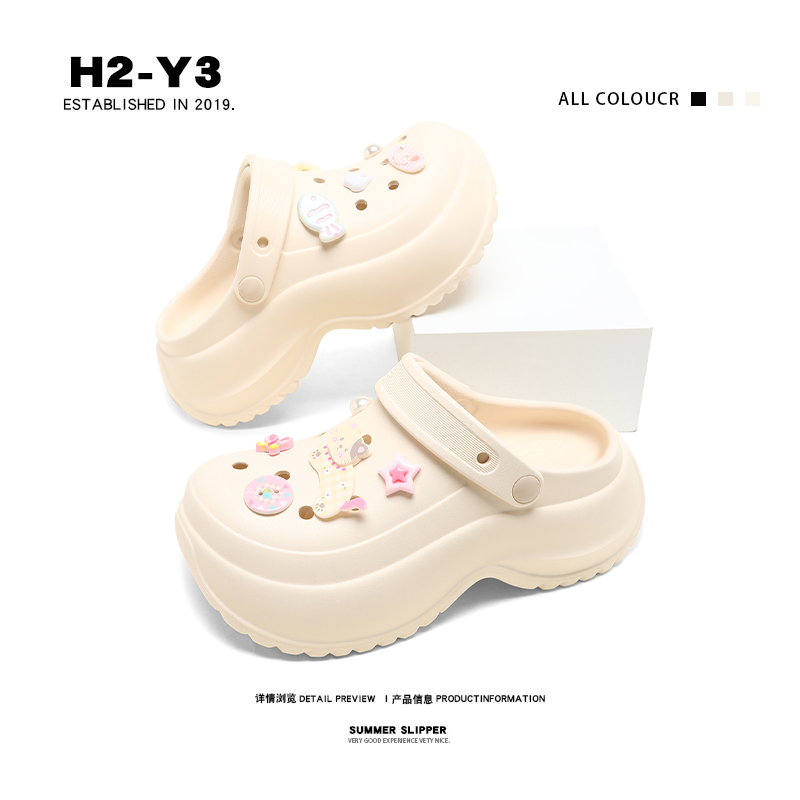 洞洞鞋女夏季可爱小猫包头拖