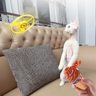 冰淇淋飞盘枪猫咪专用益智玩具狗狗回旋飞陀螺猫咪飞碟解闷神器