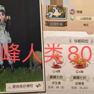 5年代练经验 第五人格陪玩陪练各种人皇屠皇 s牌拿到手软