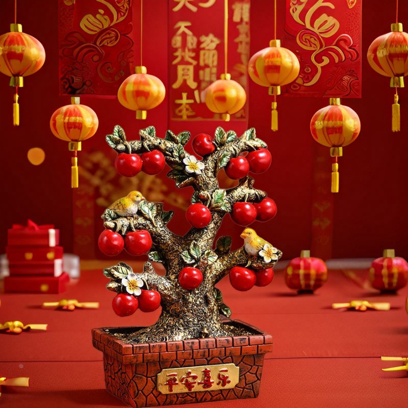 新房简约摆件树喜鹊客厅电视酒柜玄关装饰工艺乔迁新居礼品物定制