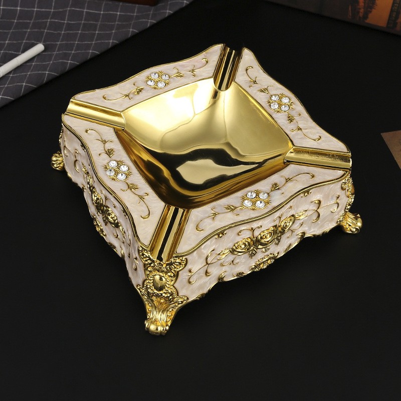 欧式烟灰缸奢华客厅时尚创意金属烟缸 KTV会所装饰器皿烟灰缸定制